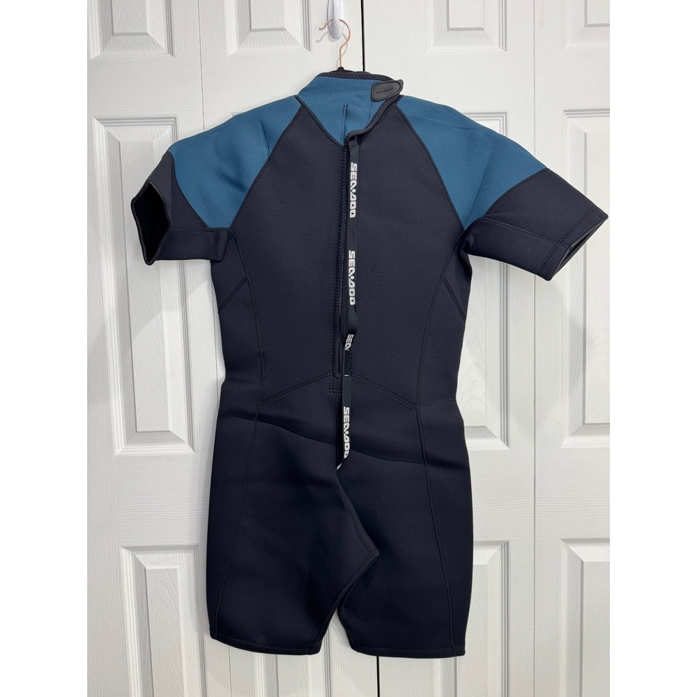 NWT Sea-Doo 3 mm Escape Shorty Wetsuit Men's XL Navy Blue Long Sleeve Sports - Picture 2 of 12